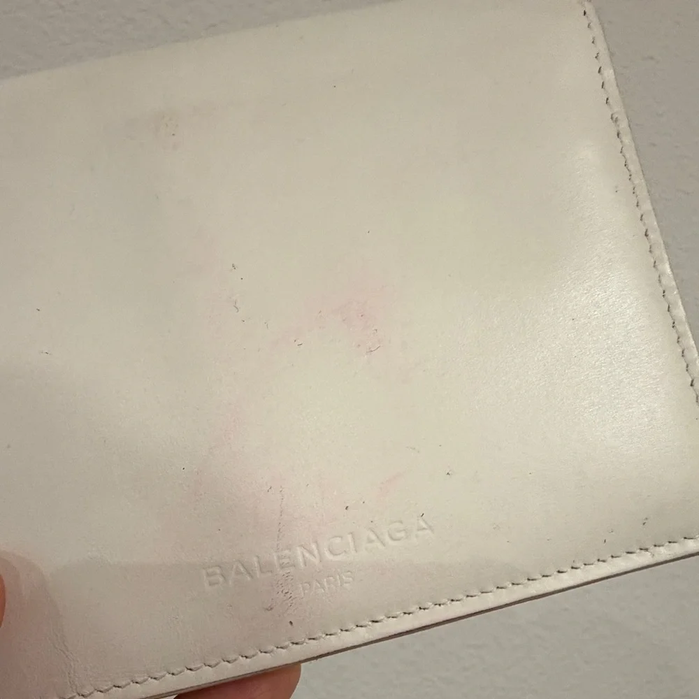 Balenciaga Cream Leather Wallet